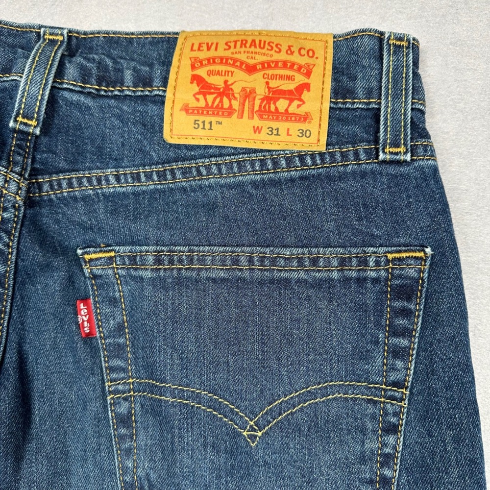 Levis 511 Slim Fit Jeans Mens 31x30 Medium Wash Blue Stretch Denim 04511-1907